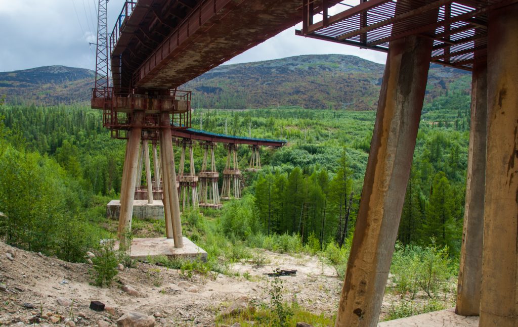 Devil's bridge on the Baikal-Amur Mainline in Buryatia, Siberia, Russia