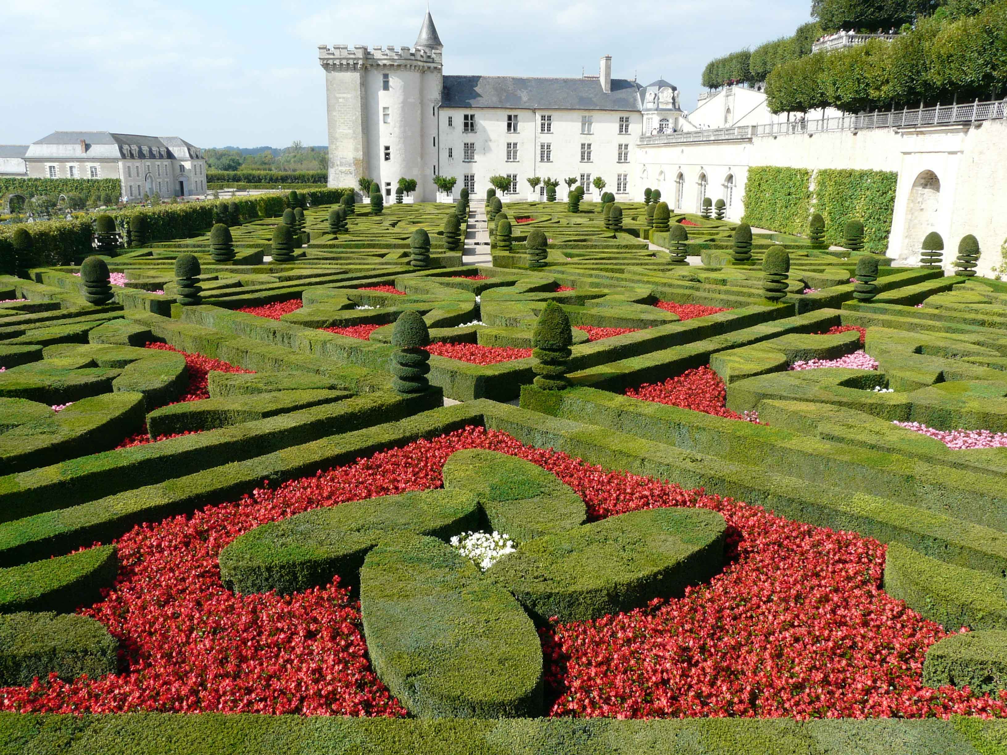 The gardens outside the Chateau de Villandry in the Loire Valley