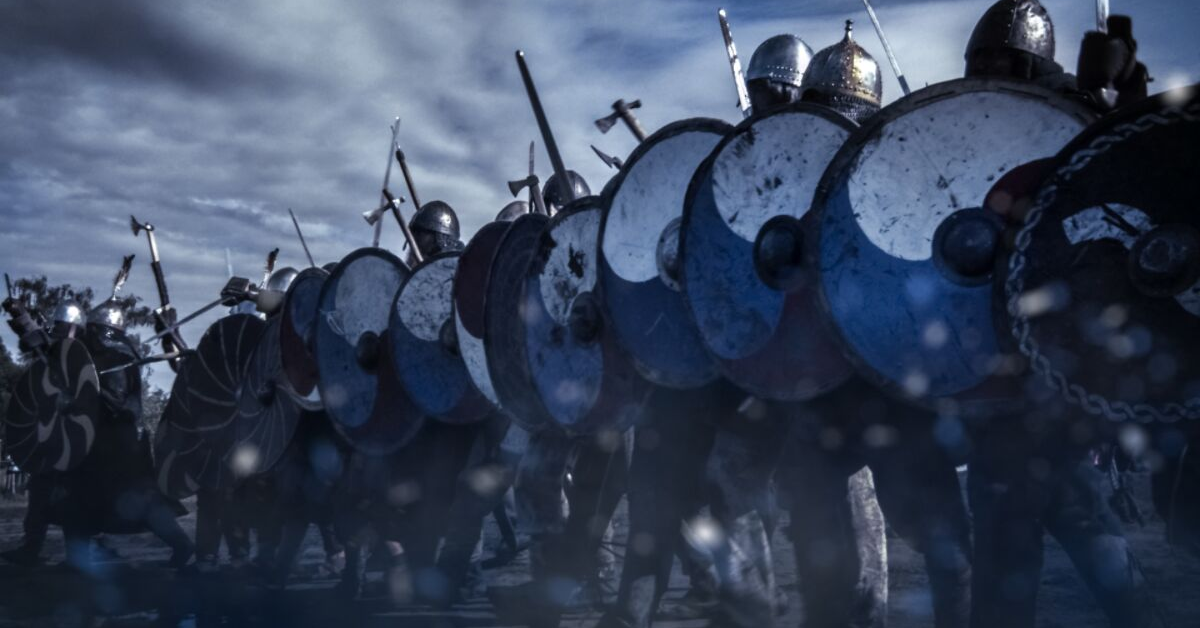 Medieval Reenactment of Viking Warriors.