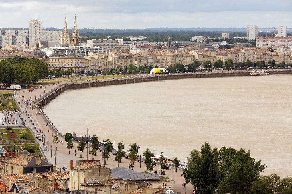 The Garonne River in Bordeaux, France