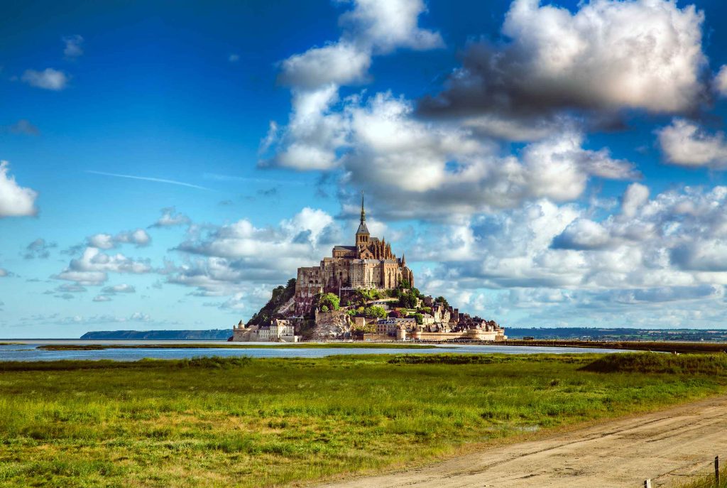 Approaching Saint Michael's Mount, Normandy, France