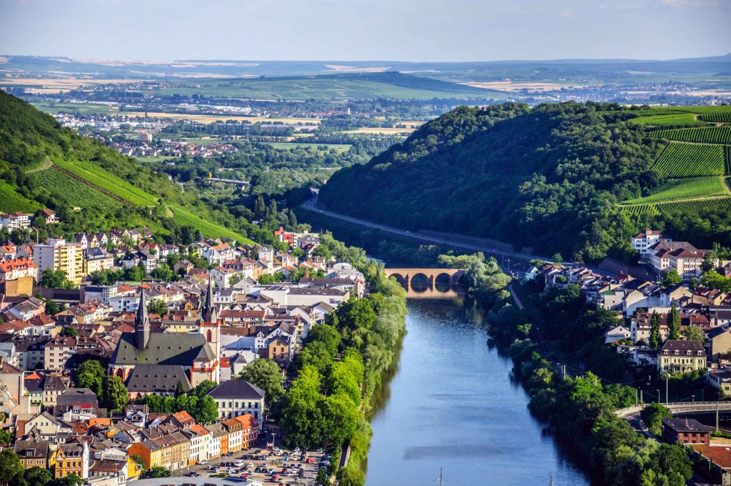 Bingen am Rhein and the Rhine river in Rheinland-Pfalz, Germany